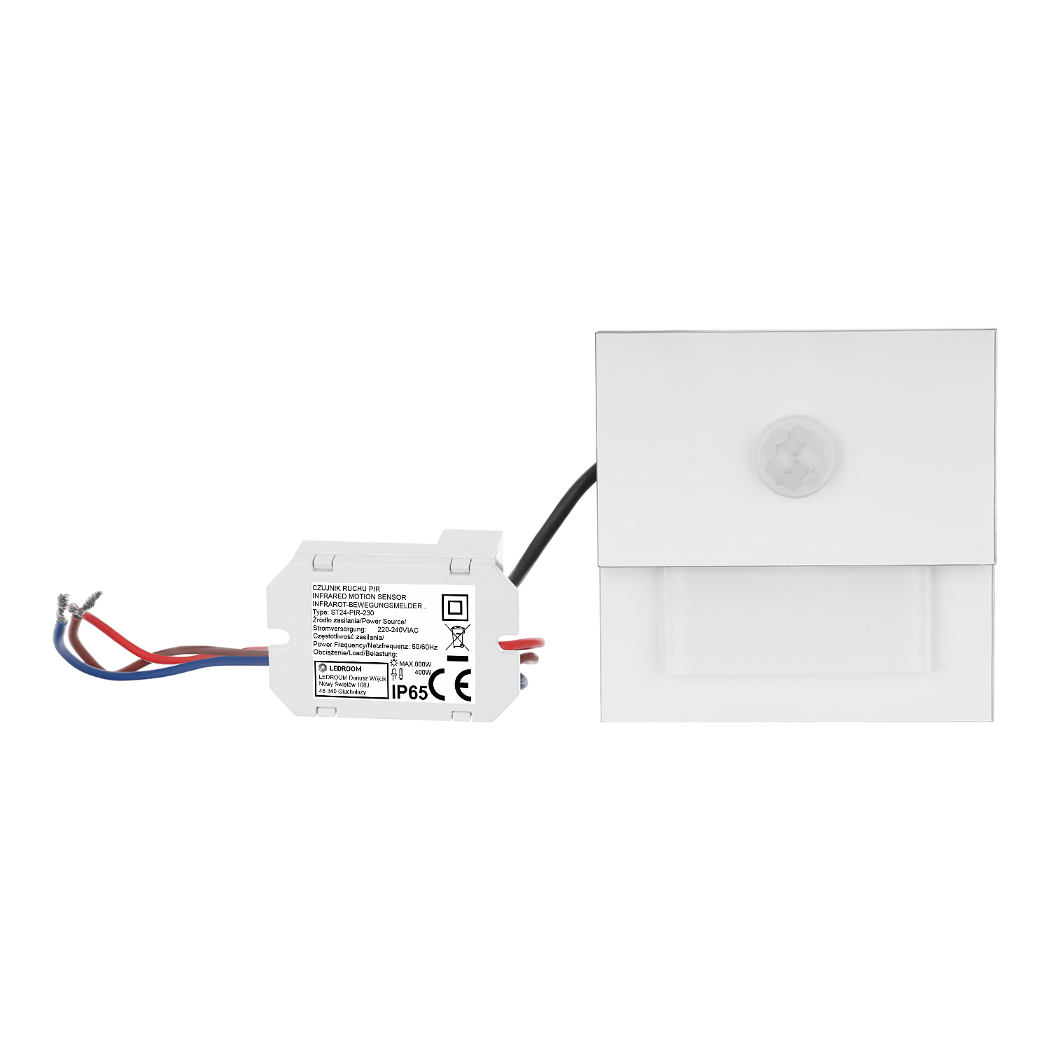 Oświetlenie schodowe z CZUJNIKIEM RUCHU zmierzchu 230v LED CZARNA CIEPŁA - obrazek 15