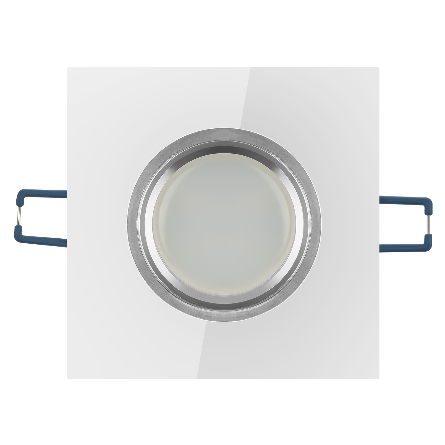 OPRAWA SUFITOWA halogenowa wpuszczana szkło LED GU10 kwadratowa BIAŁA - obrazek 3