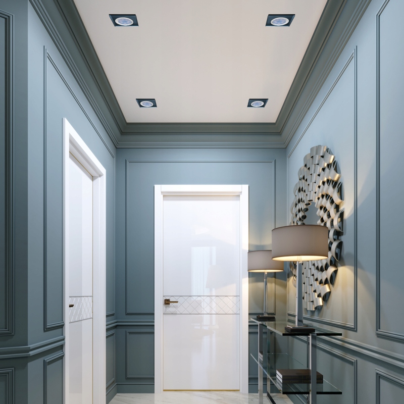 OPRAWA SUFITOWA halogenowa wpuszczana szkło LED GU10 kwadratowa BIAŁA - obrazek 2