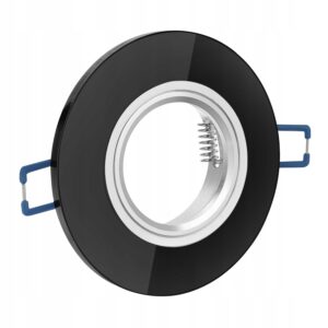 OPRAWA SUFITOWA halogenowa wpuszczana szkło LED GU10 okrągła CZARNA